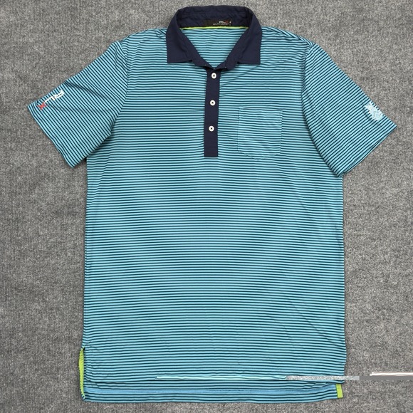 Ralph Lauren Other - Ralph Lauren RLX Mens Polo Shirt Mens Medium Blue Striped Golf Carpe Diem